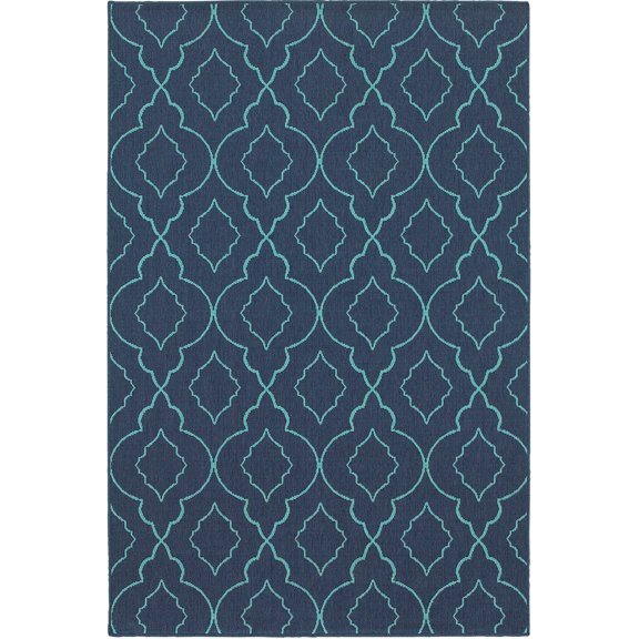 Sphinx Meridian Area Rug 7541B Navy Waves Swirls 3' 7" x 5' 6" Rectangle
