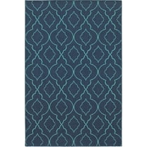 Oriental Weavers Meridian Area Rug 7541B Navy Waves Swirls 5' 3" x 7' 6" Rectangle