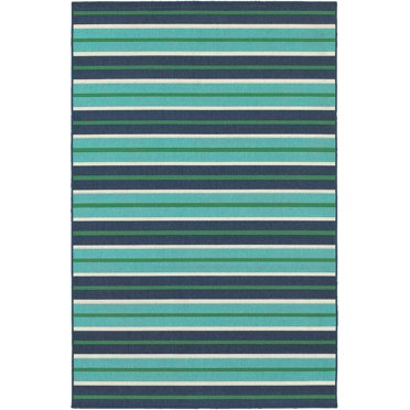 Oriental Weavers Meridian Area Rug 9652F Blue Rows Bars 5' 3" x 7' 6" Rectangle