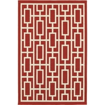 Oriental Weavers Meridian Area Rug 9754R Red Boxes Rectangles 7' 10" x 7' 10" Round