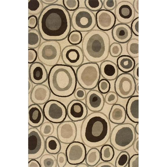Sphinx Modena Area Rug 89107 Beige Geometric Circles 10' x 13' Rectangle