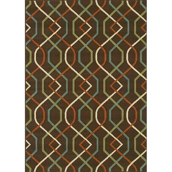 Oriental Weavers Montego Area Rug 896N6 Brown Lines Zig Zag 2' 5" x 4' 5" Rectangle