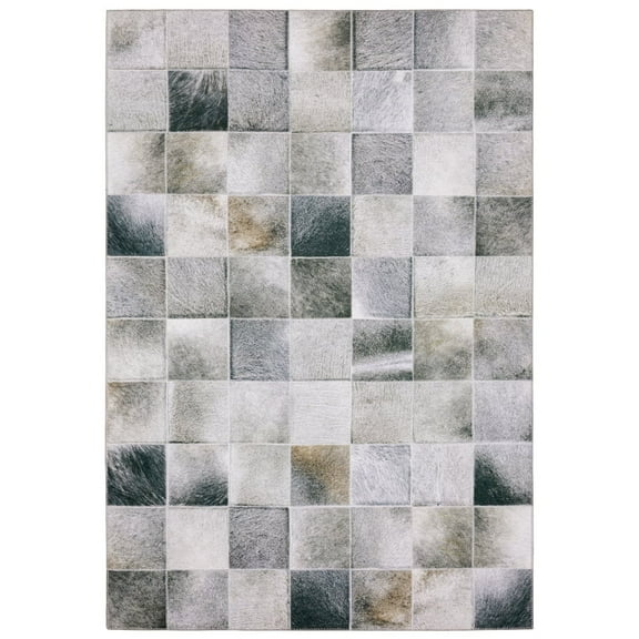 Oriental Weavers Myers Park Area Rug MYP16 Gray Blocks Cubes 2' x 8' Rectangle