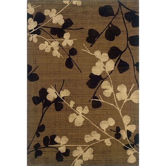 Sphinx Nadira Area Rug 01334N Brown Leaves Vines