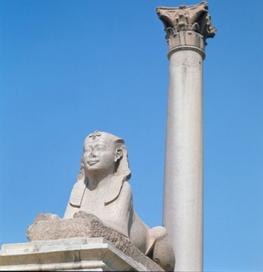 Sphinx & Pompeian Column Egyptian Art Canvas Art - (18 x 24)