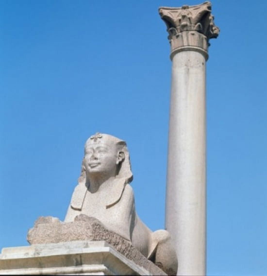 Sphinx & Pompeian Column Egyptian Art Canvas Art - (24 x 36)
