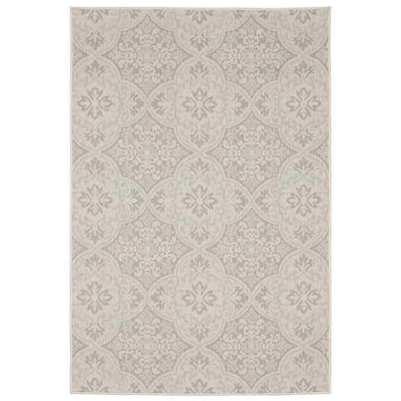 Oriental Weavers Portofino Area Rug 2805W Outdoor Ivory Bulbs Loops 3' 3" x 5' Rectangle