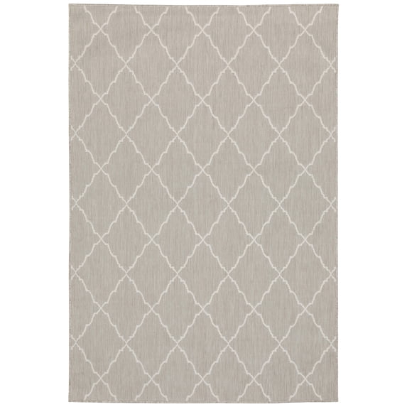 Oriental Weavers Portofino Area Rug 7225H Outdoor Grey Diagonals Lines 3' 3" x 5' Rectangle