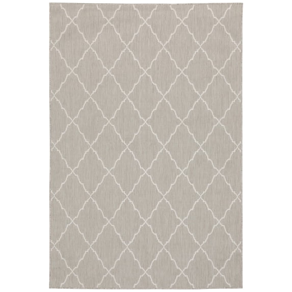 Oriental Weavers Portofino Area Rug 7225H Outdoor Grey Diagonals Lines 6' 7" x 9' 2" Rectangle
