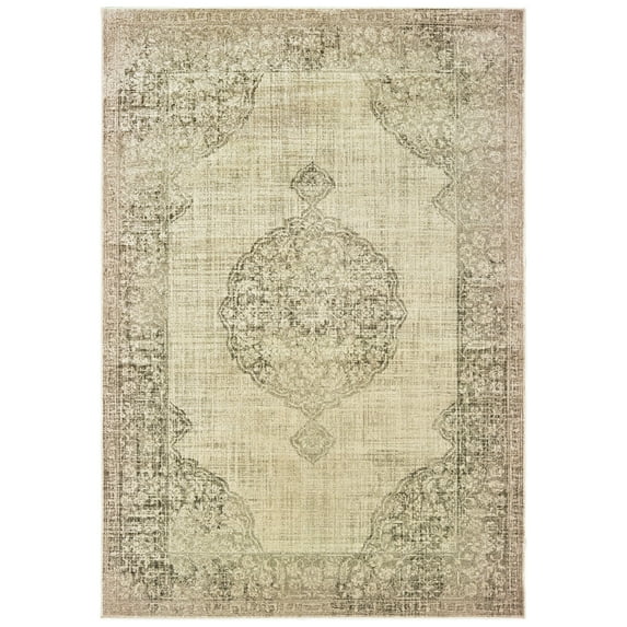 Sphinx Raleigh Area Rug 099D5 Ivory Vintage Distressed 6' 7" x 9' 6" Rectangle