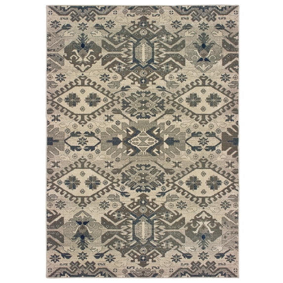 Sphinx Richmond Area Rug 1807J Grey Crosshatch Petals 3' 10" x 5' 5" Rectangle