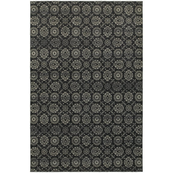 Sphinx Richmond Area Rug Navy Circles Vines 3' 10" x 5' 5" Rectangle