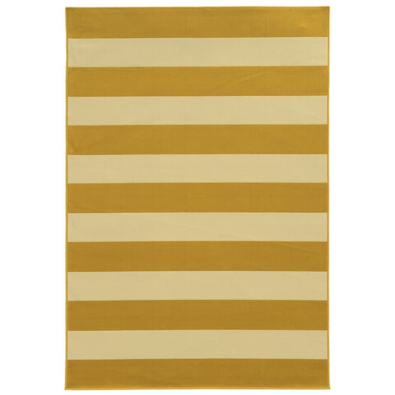 Sphinx Riviera Indoor/Outdoor Area Rug 4768K Patio Gold Lines Multi-Color 2' 3" x 7' 6" Rectangle