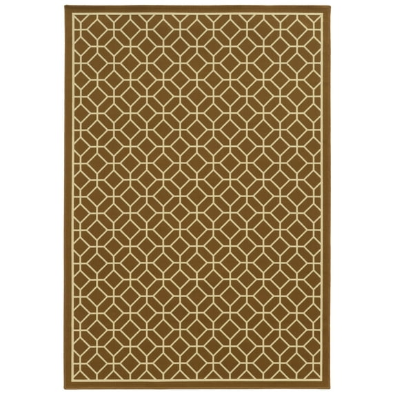 Sphinx Riviera Indoor/Outdoor Area Rug 4771L Patio Brown Diamond Geometric 2' 3" x 7' 6" Rectangle