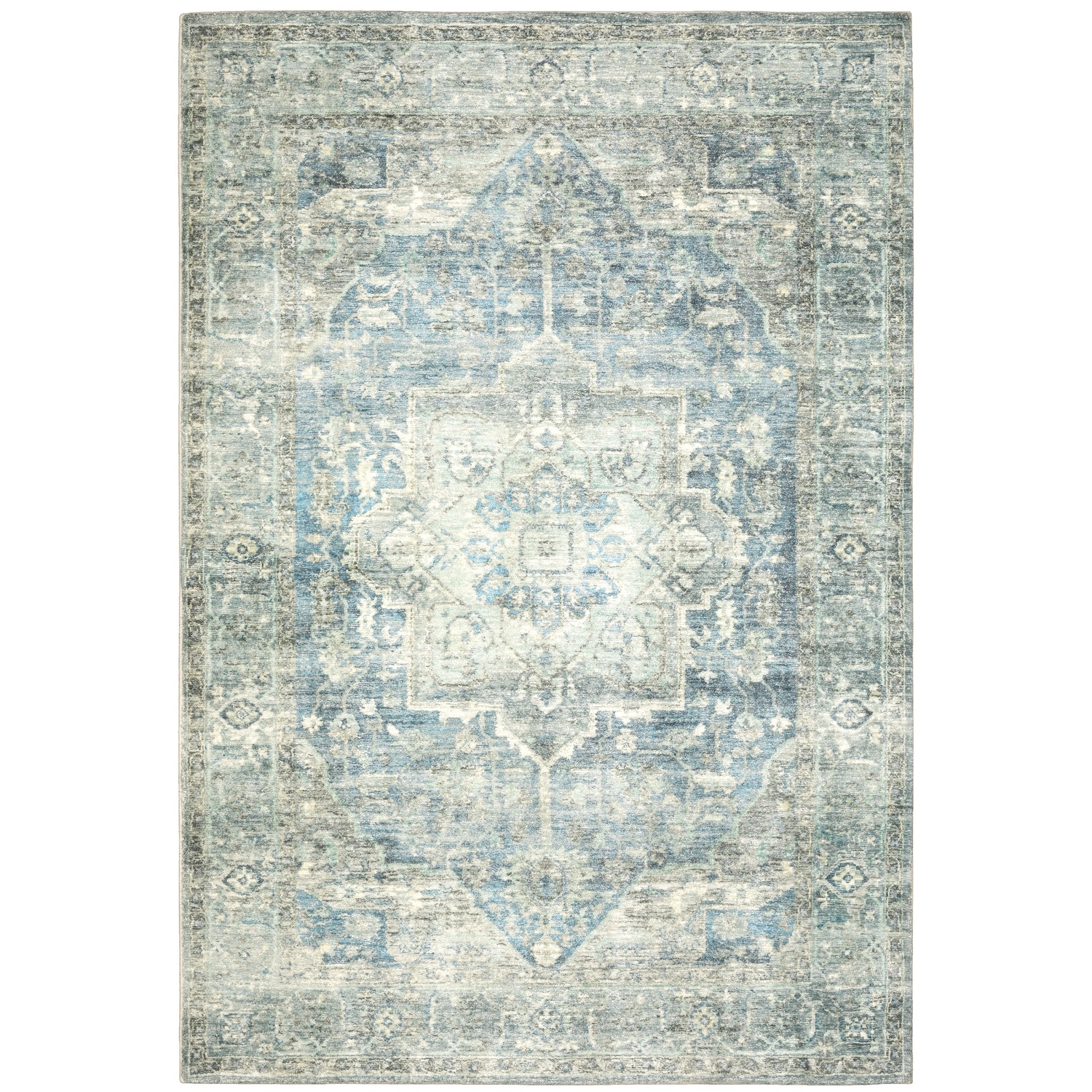 Sphinx Savoy Area Rug 28102 Grey Faded Petals 5' 3" x 7' 3" Rectangle