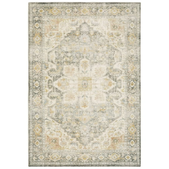 Oriental Weavers Savoy Area Rug 28103 Gray Petals Bulbs 2' x 8' Rectangle