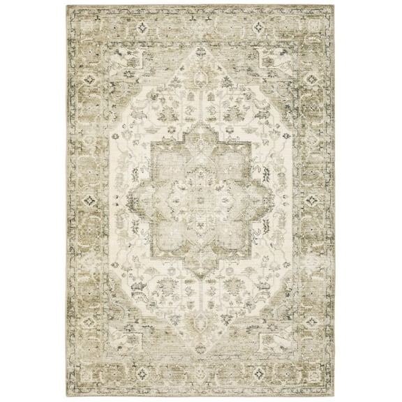 Oriental Weavers Savoy Area Rug 28108 Green Petals Bulbs 2' x 8' Rectangle