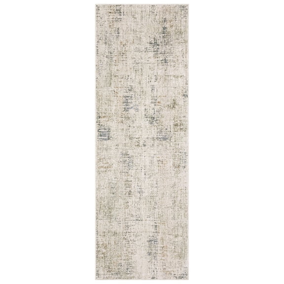 Oriental Weavers Soho Machine Woven Area Rug - SOH02 - 2'7" x 7'7" - in Beige/ Grey - Contemporary Style Hallway, Entryway, Kitchen, Bathroom Rug