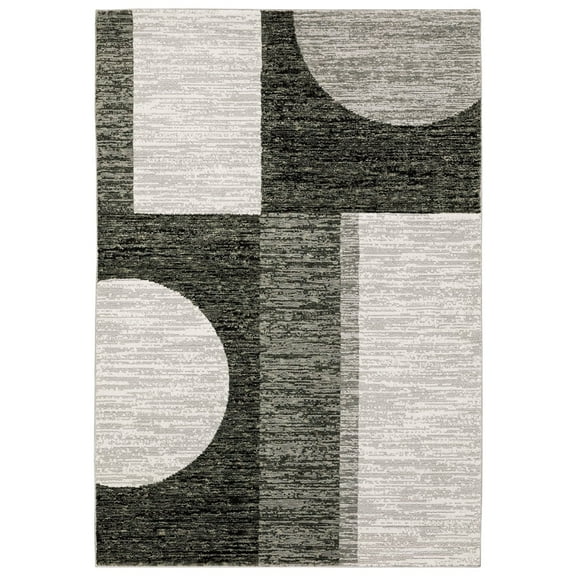 Oriental Weavers Strada Area Rug STR06 Charcoal Angular Vintage 8' 6" x 11' 7" Rectangle