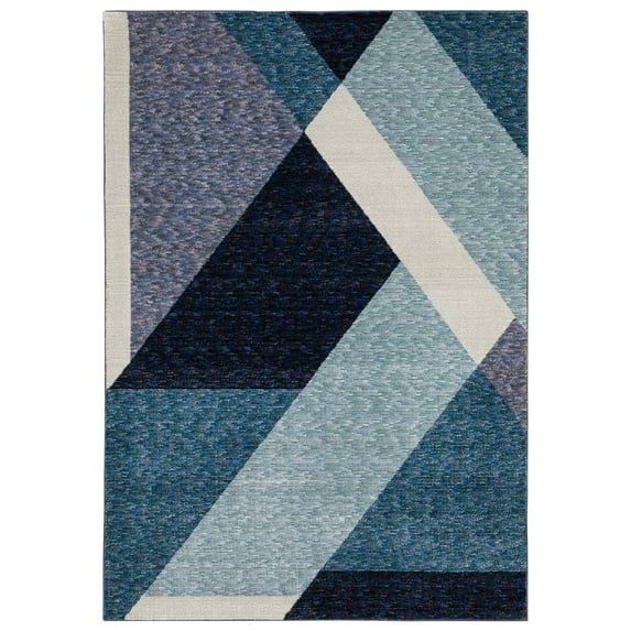 Oriental Weavers Strada Area Rug STR08 Blue Angular Slices 5' 3" x 7' 3" Rectangle