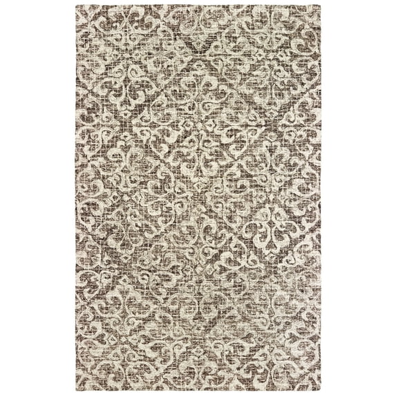 Oriental Weavers Tallavera Area Rug 55607 Brown Scrolls Petals 3' 6" x 5' 6" Rectangle