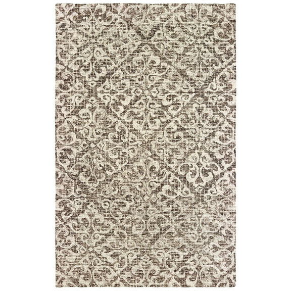Oriental Weavers Tallavera Area Rug 55607 Brown Scrolls Petals 3' 6" x 5' 6" Rectangle