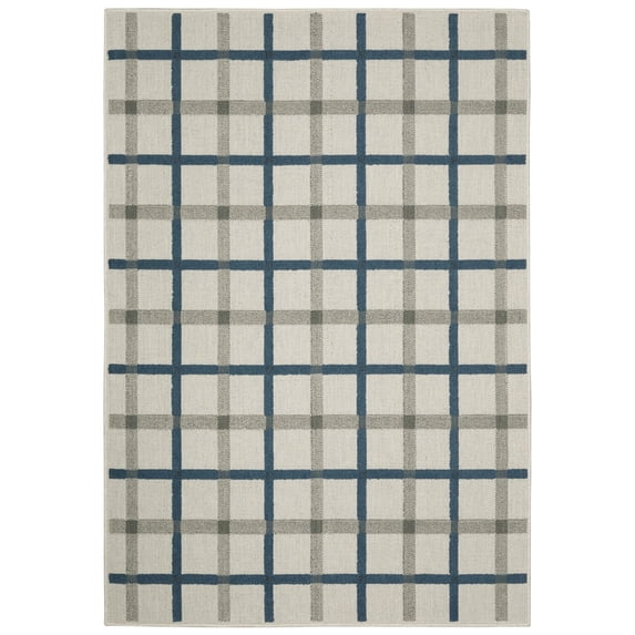 Oriental Weavers Torrey Area Rug 7150H Beige Crosshatch Plaid 9' 10" x 12' 10" Rectangle