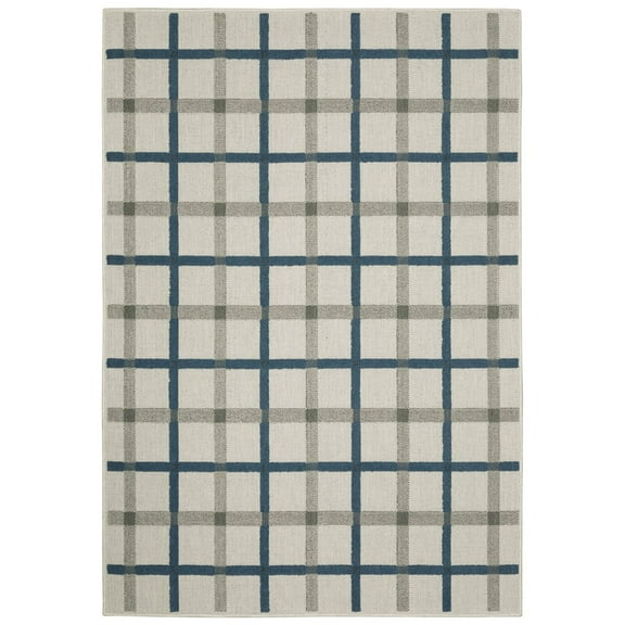 Oriental Weavers Torrey Area Rug 7150H Beige Crosshatch Plaid 9' 10" x 12' 10" Rectangle