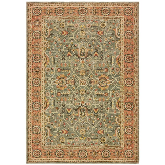 Sphinx Toscana Area Rug 9537B Blue Scrolls Bulbs 5' 3" x  7' 6" Rectangle