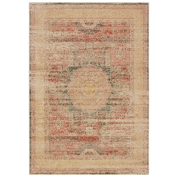 Sphinx Toscana Area Rug 9564A Ivory Medallion Striped 1' 10" x 3' Rectangle