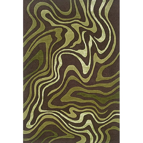 Sphinx Utopia Area Rug 84121 Brown Abstract Waves 10' x 13' Rectangle