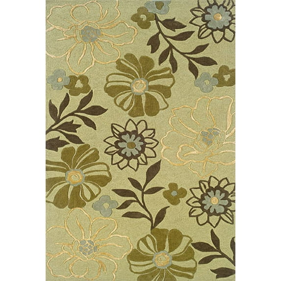 Sphinx Utopia Area Rug 84123 Green Flowers Leaves 2' 3" x 8' Rectangle