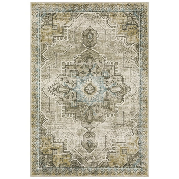 Oriental Weavers Venice Area Rug 1104W Grey Faded Lines 3' 10" x 5' 5" Rectangle