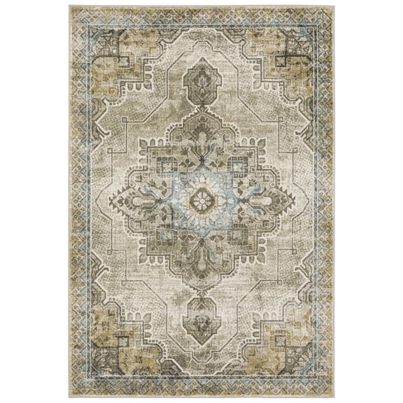 Oriental Weavers Venice Area Rug 1104W Gray Faded Lines 6' 7" x 9' 2" Rectangle