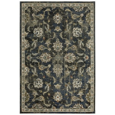Oriental Weavers Venice Area Rug 4333B Charcoal Bulbs Scrolls 2' 3" x 7' 6" Rectangle