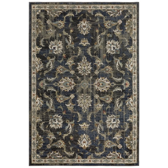 Oriental Weavers Venice Area Rug 4333B Charcoal Bulbs Scrolls 2' 3" x 7' 6" Rectangle