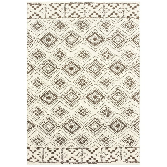 Oriental Weavers Verona Area Rug 1330W Ivory Diamond Angled 5' 3" x 7' 6" Rectangle