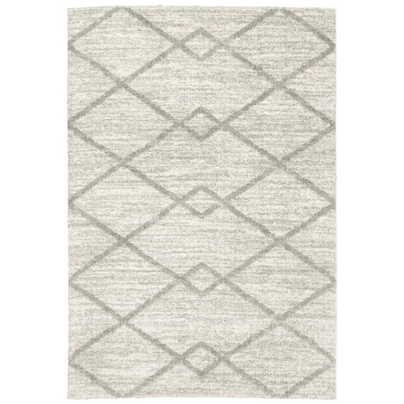 Woven Trends Apus - 143W6 - Contemporary Style, Geometric Pattern, Stain Resitant, Living Room, Kitchen, Office, Low Pile Polyester Area Rug in Ivory - 2' x 3'