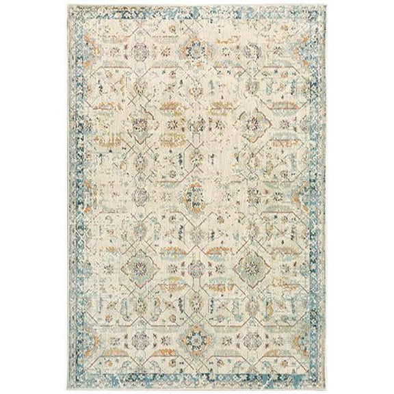 Sphinx Xanadu Area Rug 047H6 Casual Beige Bordered Faded 2' 3" x  7' 6" Rectangle