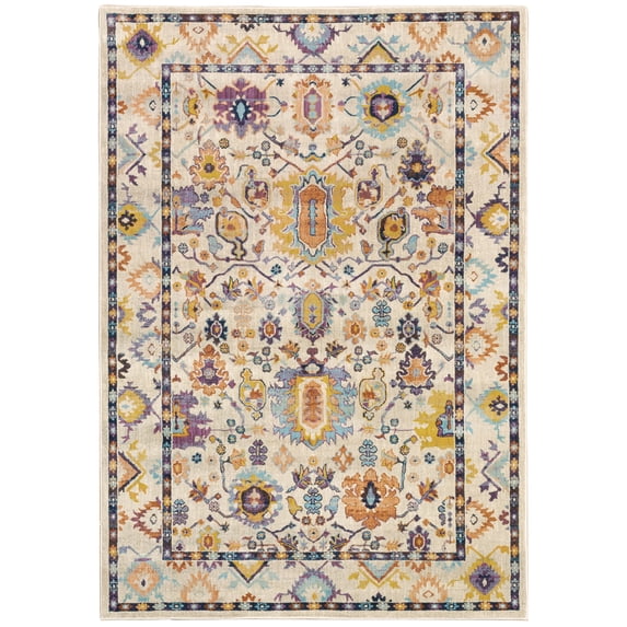 Sphinx Xanadu Area Rug 5502U Traditional Beige Bordered Vines 7' 10" x 10' 10" Rectangle