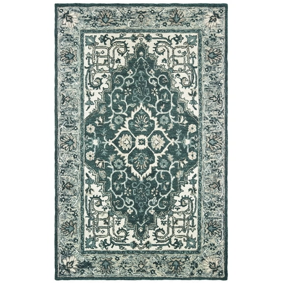 Oriental Weavers Zahra Area Rug 75506 Gray Scrolls Bordered 3' 6" x 5' 6" Rectangle