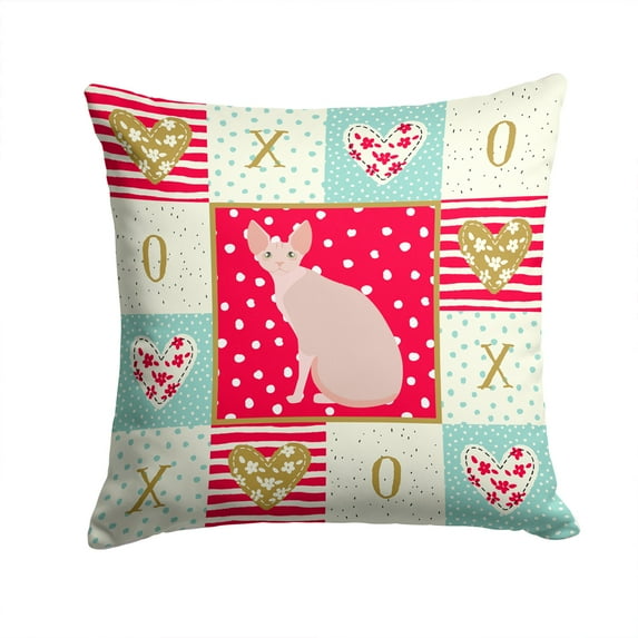 Sphynx 2 Cat Love Fabric Decorative Pillow