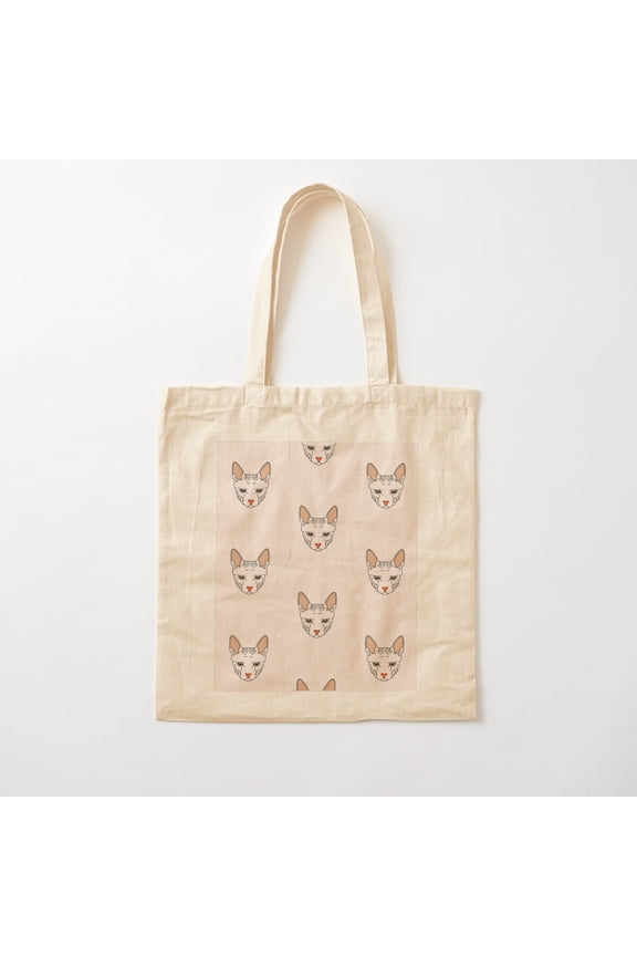 Sphynx Art Canvas Tote Bags, Reusable Shopping Bag