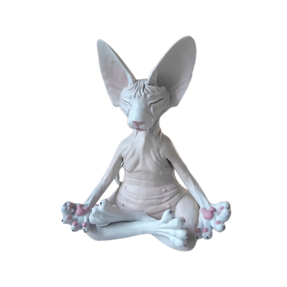 Sphynx Cat Decor Cat Statue Modern Home Yoga Room Shelf Decor Office Sculpture Living Room Weird Figurine Desk Decoration Kawaii Gifts for Cat Lovers