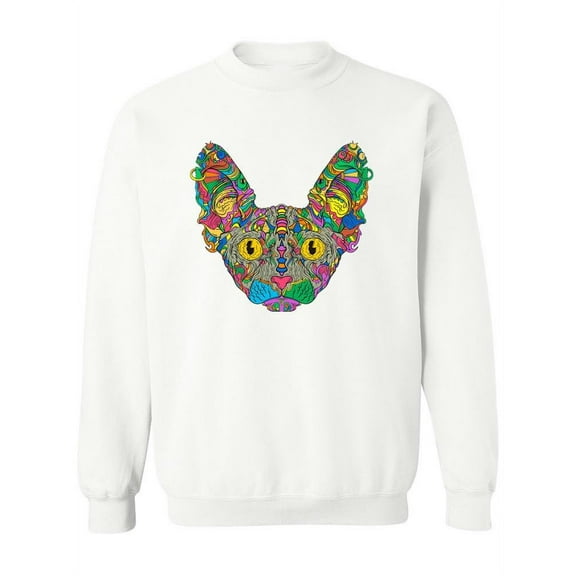 Sphynx Cat Head Design Sweatshirt Women -Image by Shutterstock, Female x-Large