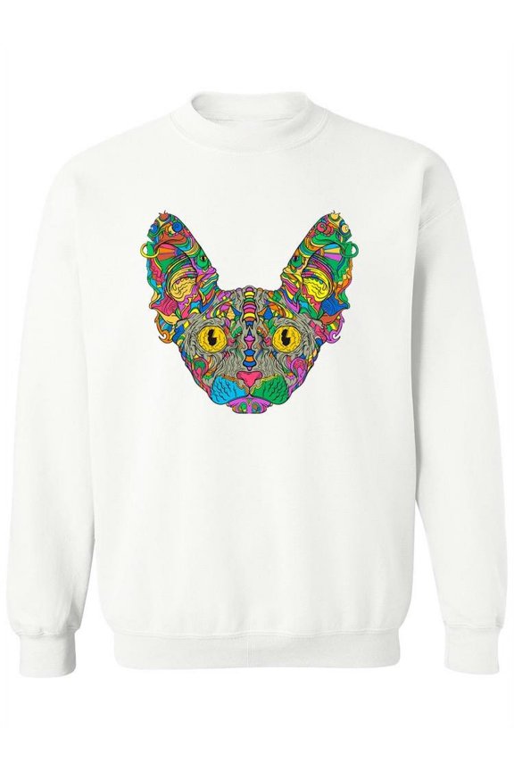 Sphynx Cat Head Design Sweatshirt Women -Image by Shutterstock, Female x-Large