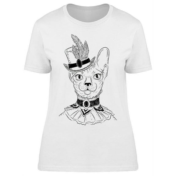 Sphynx Cat In Steampunk Dress T-Shirt Women -Image by Shutterstock, Female Large