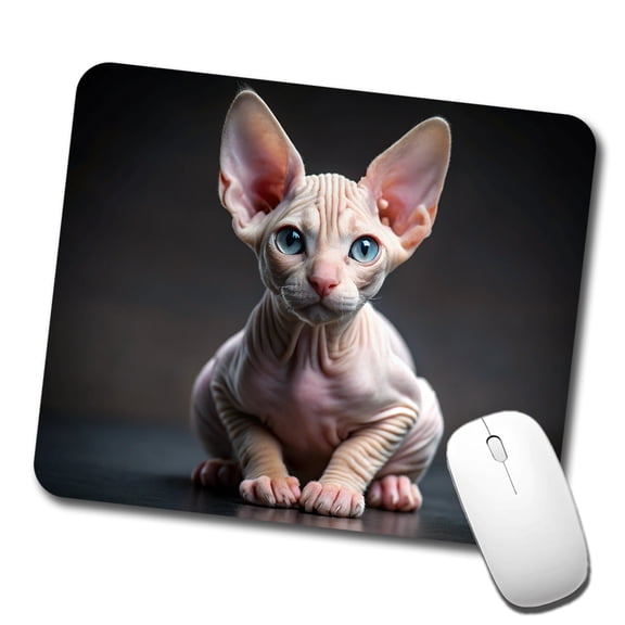 Sphynx Cat Kitten Photo Mouse Pad Low Profile Gaming Mat