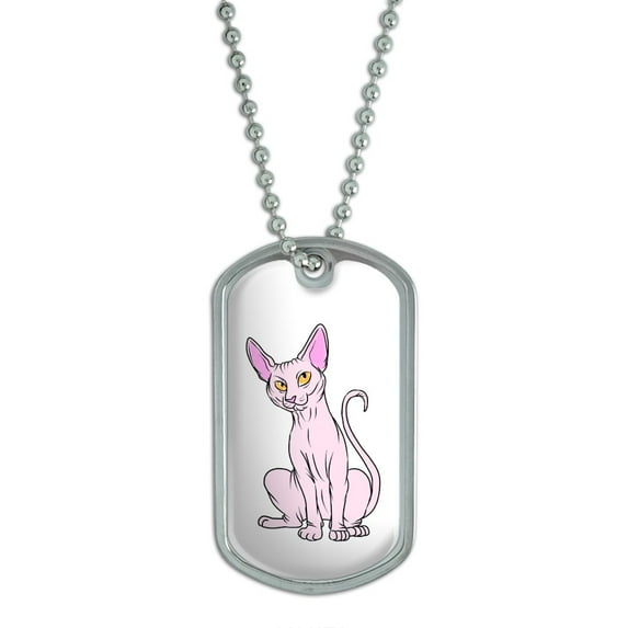 Sphynx Cat On White - Pet Dog Tag
