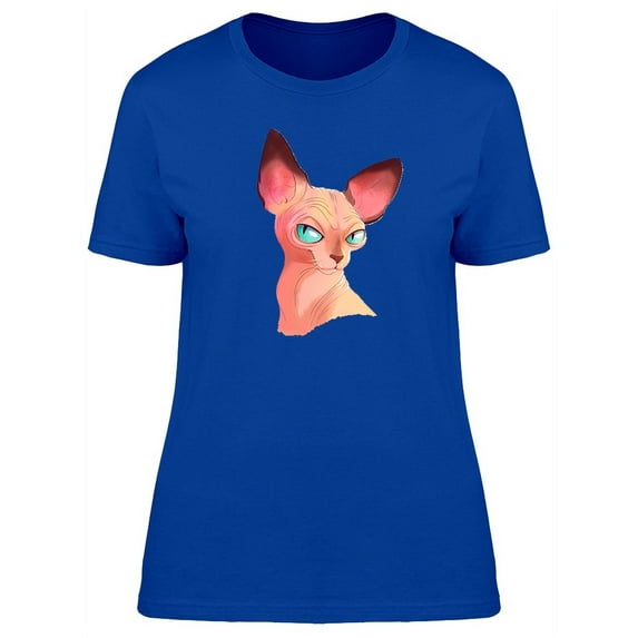 Sphynx Cat Portrait Doodle T-Shirt Women -Image by Shutterstock, Female Medium